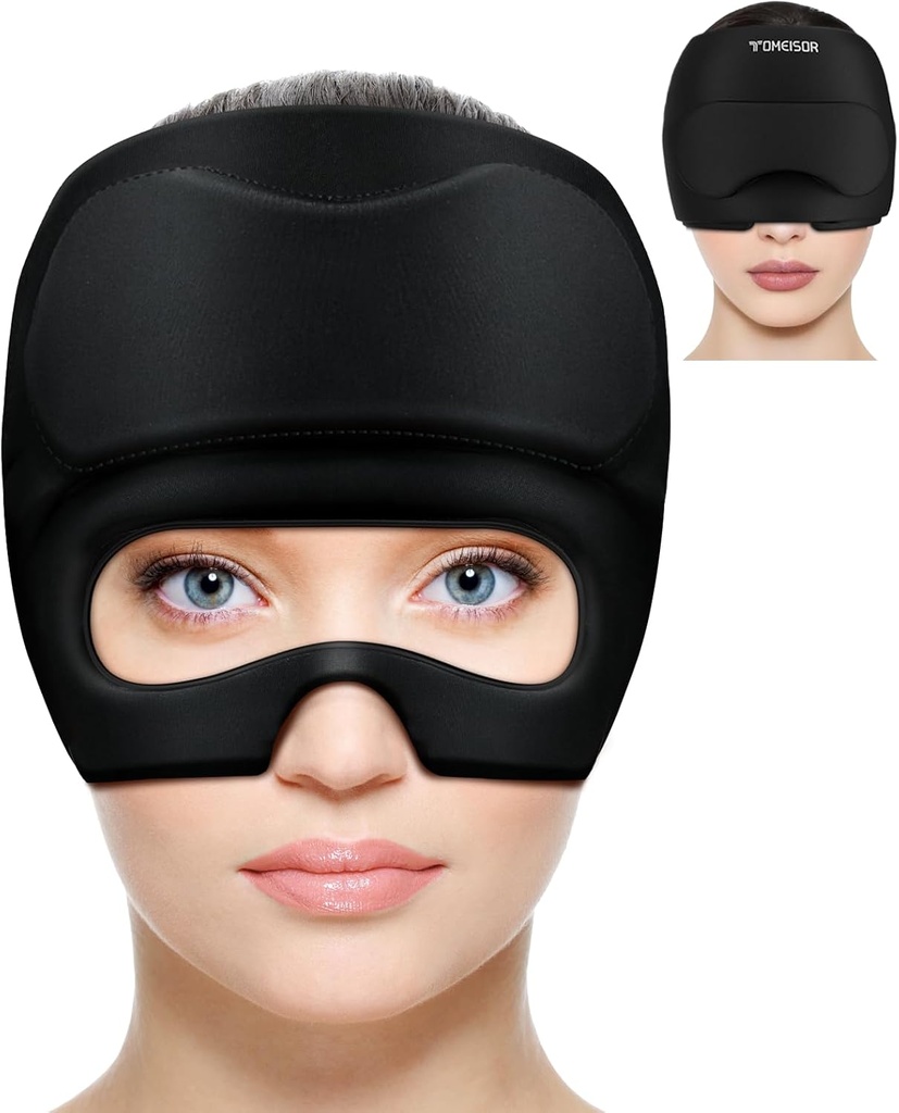 Migraine Relief Cap, Foldable Eye Visible Headache Relief Cap, Migraine Relief Hot and Cold Hangover Cap Ice Gel Cap 360° Fit, Migraine Ice Mask, Headache Migraine Hat Best Home Health Gift