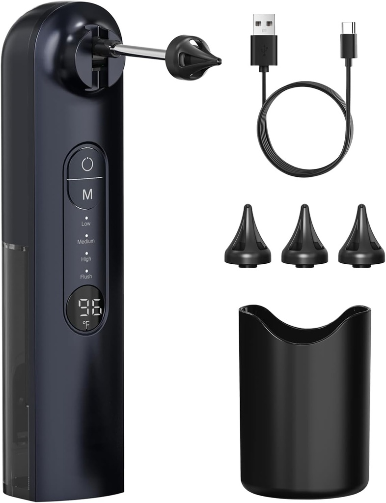 Ear Wax Removal, Ear Cleaner, Safe Ear Wax Removal Kit, 4 Modes-Ear Irrigation Flushing System, Ear Cleaning Kit - IPX7 Waterproof (Blue)