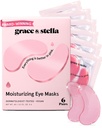 grace & stella Award Winning Under Eye Mask - Reduce Dark Circles, Puffy Eyes, Undereye Bags, Wrinkles - Gel Under Eye Patches - Gifts for Mom - Vegan Cruelty-Free Self Care (Pink, 6 Pairs)