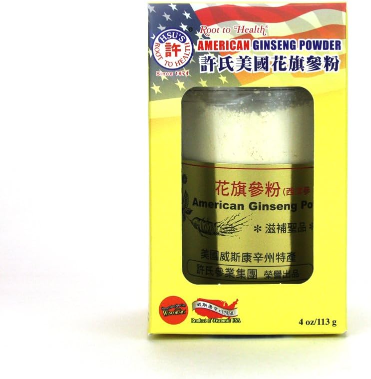 Hsu's SKU 1174 | American Ginseng Powder | Cultivated Ginseng from Marathon County, Wisconsin | 许氏花旗参粉 | 4oz Bag, 西洋参