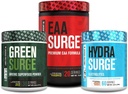 Jacked Factory Green Surge Green Superfood Powder, Hydrasurge Electrolyte Hydration Supplement, EAA Surge EAA Supplement