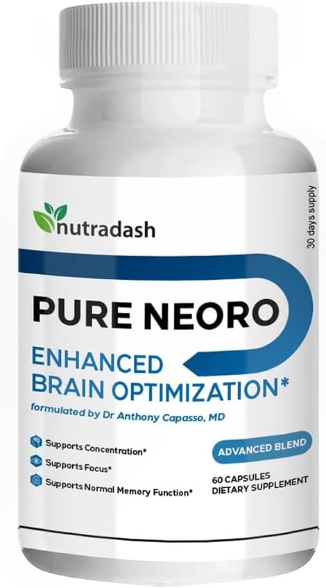 Pure Neoro Enhancer Brain Optimization - Pure Neoro Brain Supplement - Pure Neoro Boost Advanced Formula (60 Capsules - 1 Month Supply)