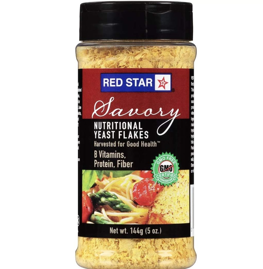 Red Star Savory Nutritional Yeast Flakes 5 oz. Shaker (Pack of 3)