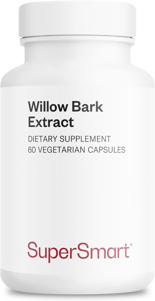 Supersmart - Willow Bark Extract 530mg per Day (High Potency) - 15% Salicin - Natural Willow Bark Herb Supplement | Non-GMO & Gluten Free - 60 Vegetarian Capsules