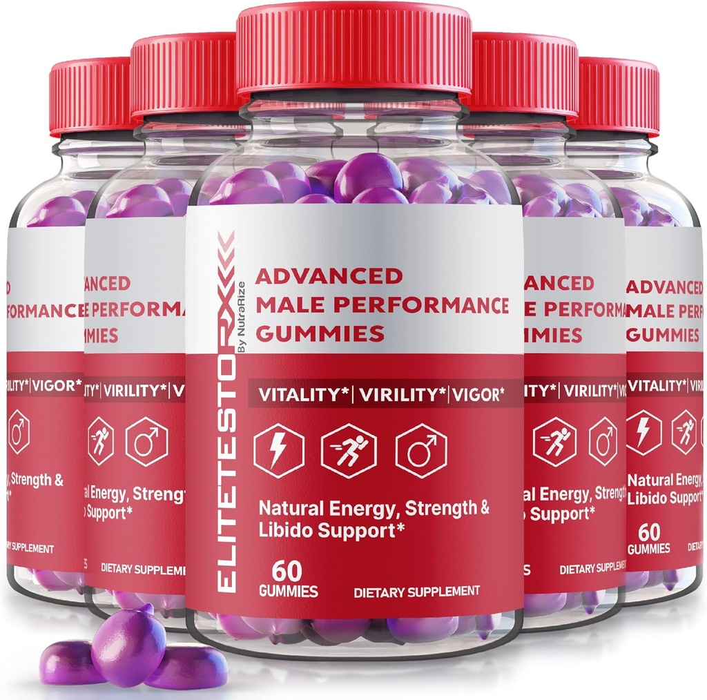 (5 Pack) Elite Testo Rx Gummies, All Natural Male Formula, Premium Supplement for Men, EliteTesto Rx Pills for Overall Health, Elite TestoRx Gummy s, Official EliteTestoRx Reviews (300 Gummies)