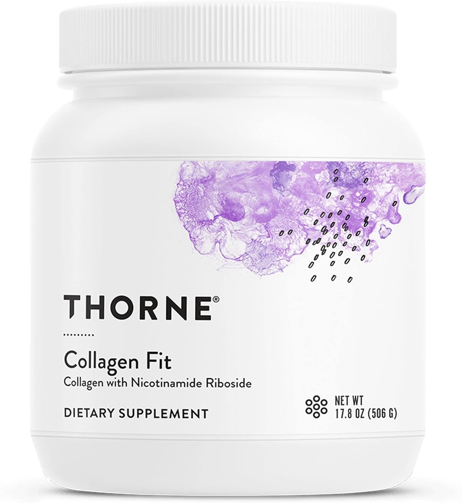 THORNE - Collagen Fit - Unflavored Collagen Peptides Powder with Nicotinamide Riboside - 15g of Collagen Peptides and 14g Protein per Serving - NSF Certified for Sport - 17.8 Oz - 30 Servings