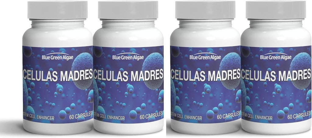 Celulas Madres- Stem Cell Supplement for Anti-Aging & Longevity, Non-GMO, Gluten-Free, Vegetarian Capsules, 60 Count (4)
