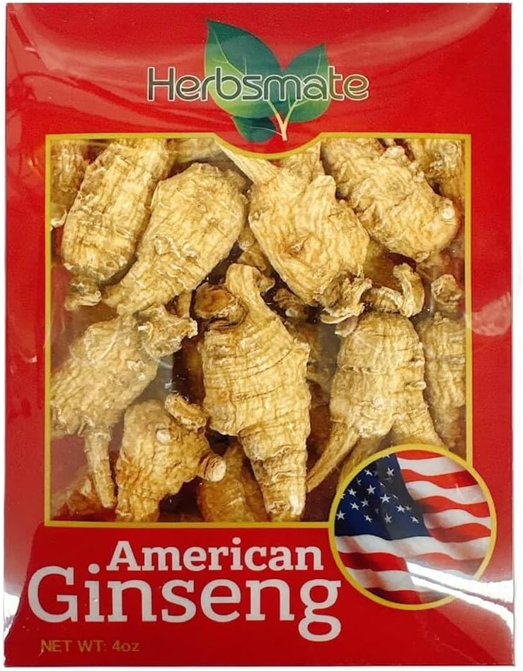 Hand-Selected A Grade American Ginseng Medium Round Size (4 Oz. Box)