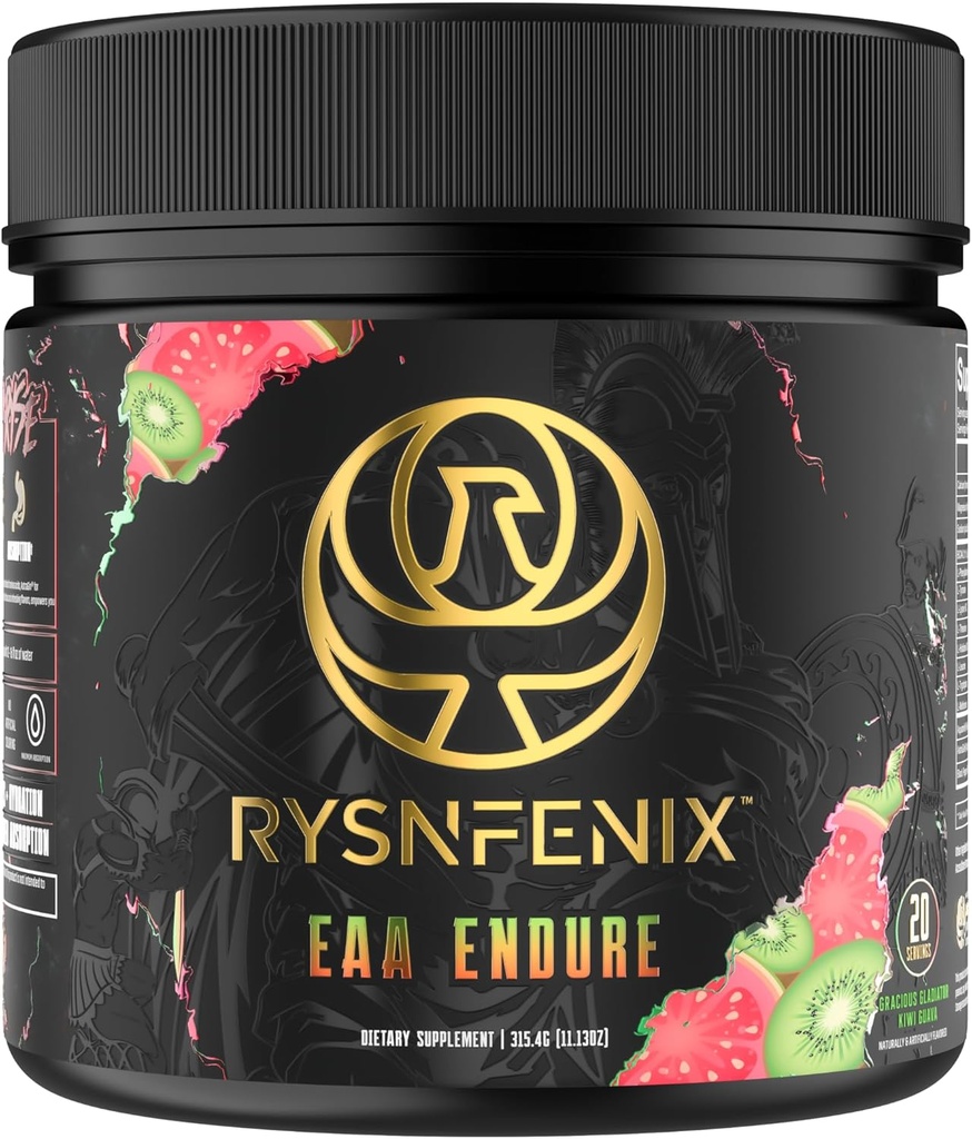 EAA Endure - 11g EAA + BCAA with Astragin & Black Pepper Extract for Enhanced Amino Acid Absorption & Aquamin Electrolytes for Hydration | 25 Servings (Kiwi Guava)