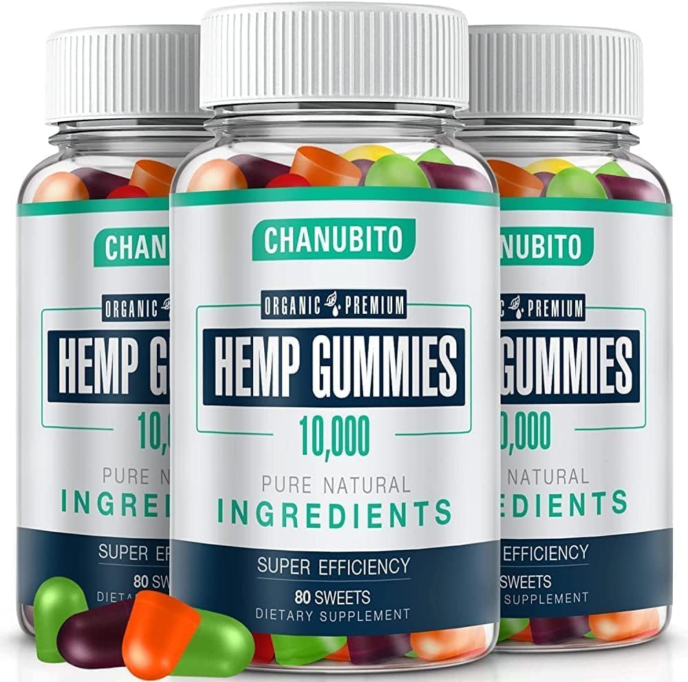 Hemp Gummies (3 Packs) Organic Omega 3 6 9 Supplement High Potency - Pain, Sleep, Mood - with Pure Hemp Oil Extract - Natural Edibles Gummy-Vegan, Non-GMO, Low Sugar