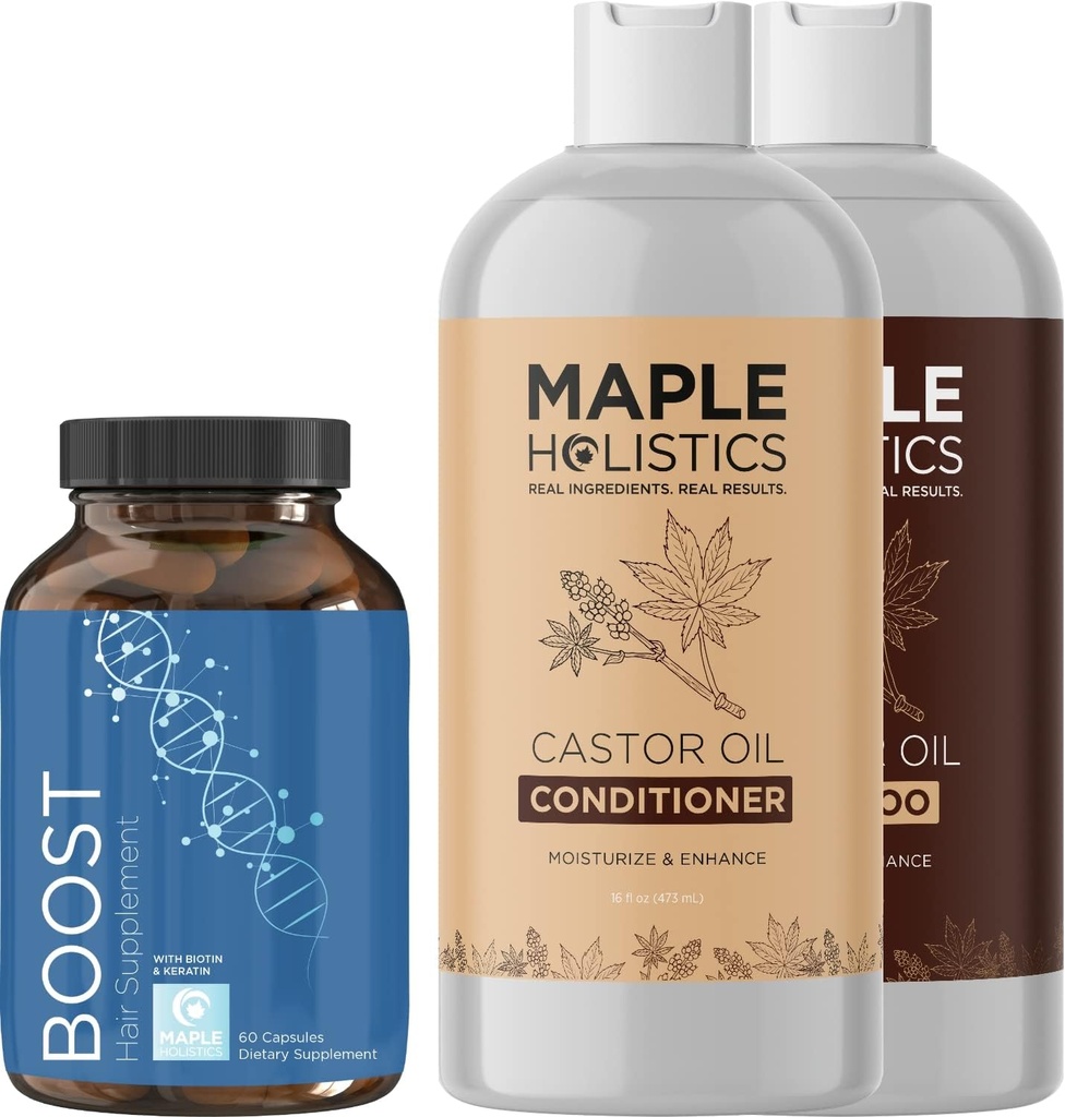 Volumizing Shampoo and Conditioner Set with Biotin for Hair Growth - For Women and Men