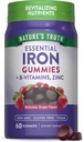Nature's Truth Iron Gummies | 60 Count | Vegan, Non-GMO & Gluten Free Supplement | with Zinc & B Vitamins | Grape Flavor