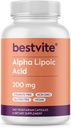 BESTVITE Alpha Lipoic Acid 200mg (per Capsule) (240 Vegetarian Capsules) - No Stearates - Vegan - Gluten Free - Non GMO