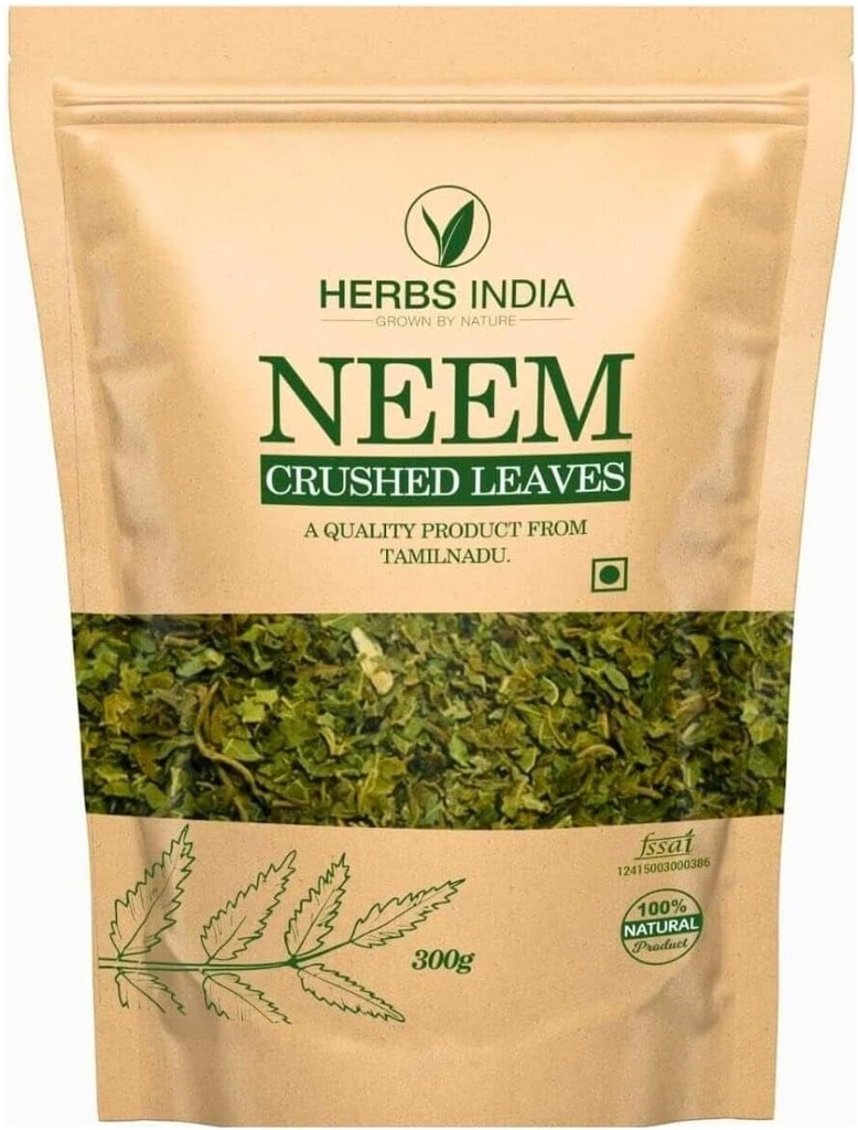 Neem Leaves Crushed (Not Powder), Good to Make Fresh Neem Leaf Tea 300 Grams (10.6 Oz), Herbal Supplements - HerbsIndia