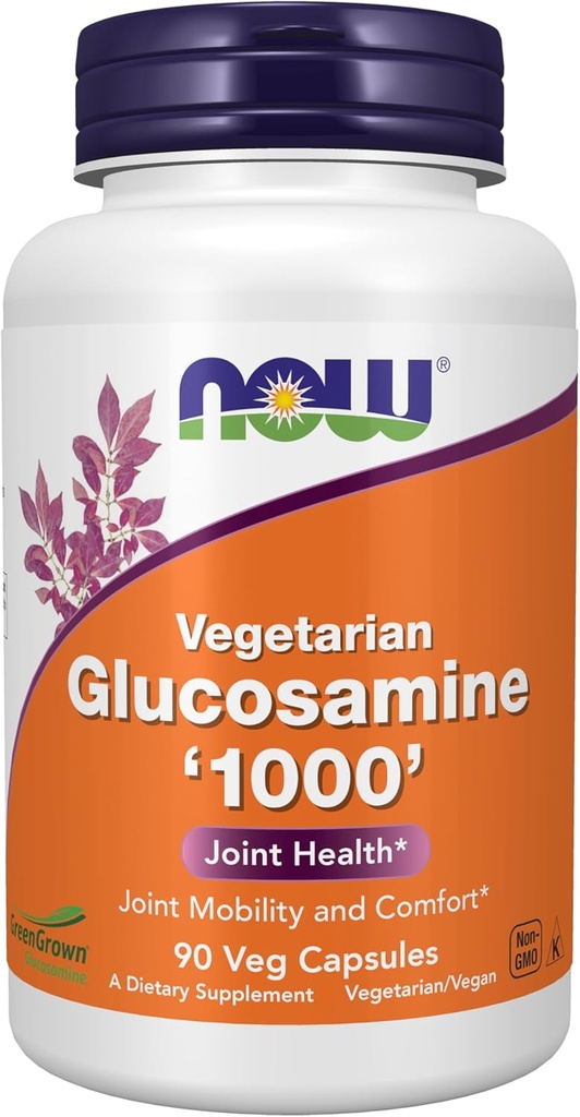 NOW Foods Supplements, Glucosamine '1000' (GreenGrown® Glucosamine), Vegetarian, 90 Veg Capsules