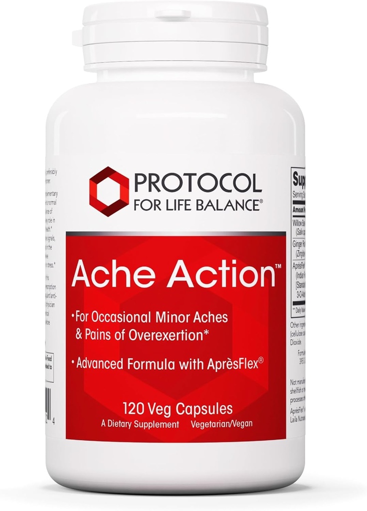 PROTOCOL FOR LIFE BALANCE Ache Action - Joint Supplement for Women & Men - Helps with Joint Ache from Overuse - Joint Support Dietary Supplement - 120 Veg Caps