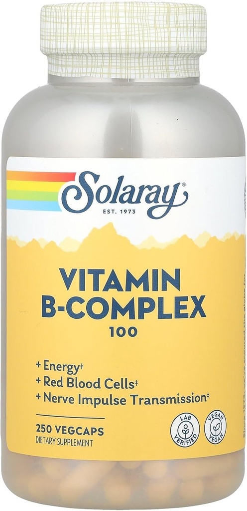 Solaray B Complex Supplement, 100mg, 250 Count