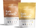 Sprout Living Epic Protein Bundle - Chocolate Maca & Vanilla Lucuma (20g Organic Plant-Based Protein Powder, Vegan, Gluten Free, Superfoods) | 1lb, 12 Servings