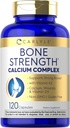 Carlyle Bone Strength Calcium Complex Supplement | with Vitamin D3, Magnesium, K2, Zinc & Boron | 120 Capsules | Non-GMO, Gluten Free