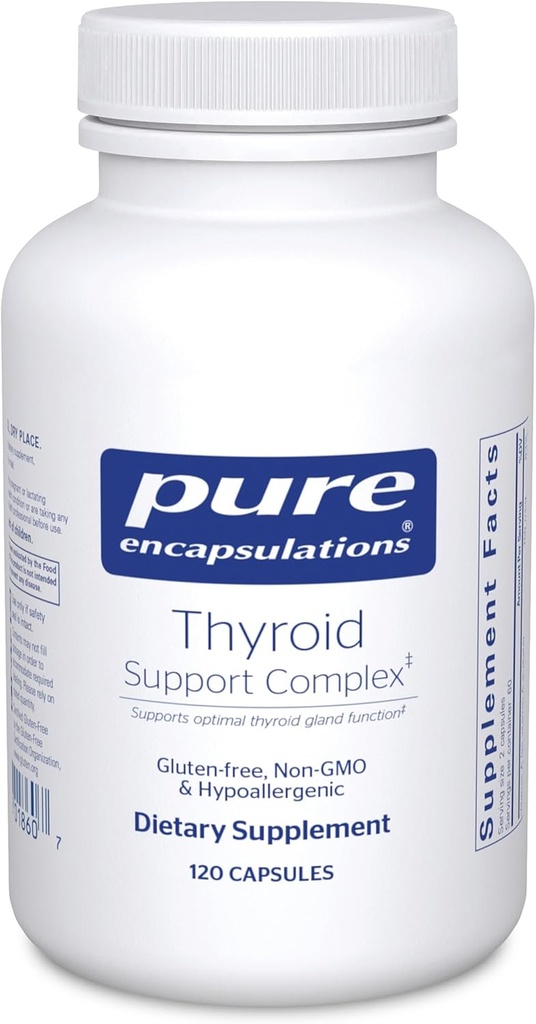 Pure Encapsulations Thyroid Support Complex - Supports Thyroid Health* - Antioxidant Infusion - with Ashwagandha & Iodine - Non-GMO & Vegetarian - 120 Capsules