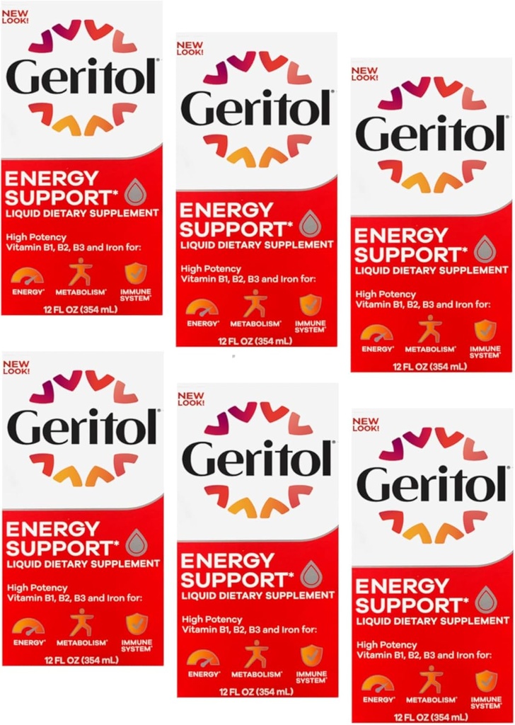 Geritol Liquid Supplement, B-Vitamins & Iron 12 Fluid Ounce (Pack of 6)