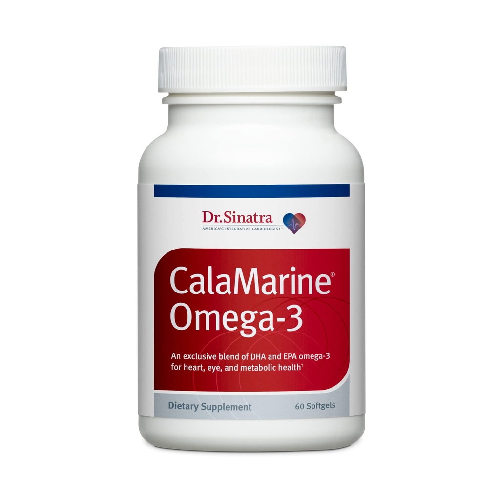 Dr. Sinatra CalaMarine Omega 3 Supplement with DHA and EPA, Clinical Grade for Brain, Heart, and Eye Health, 60 Softgels