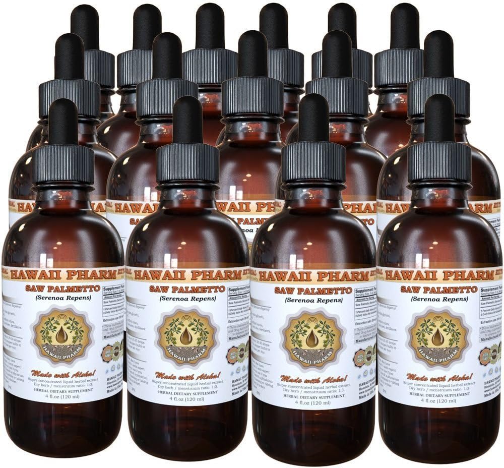 Saw Palmetto Liquid Extract, Organic Saw Palmetto (Serenoa Repens) Tincture, Herbal Supplement, Hawaii Pharm, Made in USA, 15x4 fl.oz
