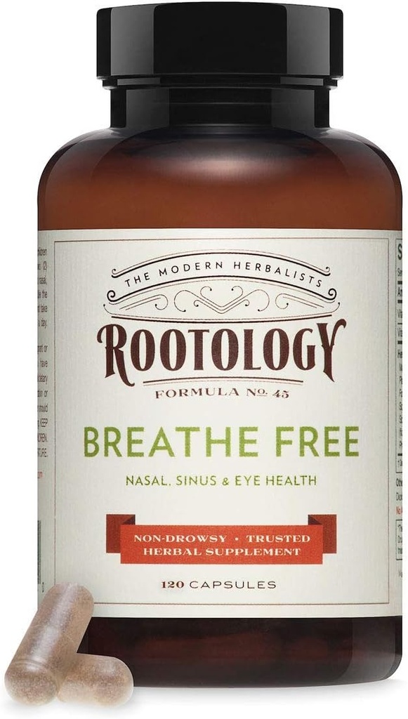 Rootology Breathe Free - Natural Nasal & Sinus Relief - Fast-Acting, Non-Drowsy - 120 Capsules…