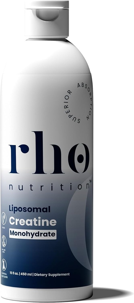 Rho Nutrition Liposomal Creatine Monohydrate - Ultra High Absorption Liquid Creatine Supplement – Promotes Lean Muscle Mass & Recovery, Supports Brain Function & Enhances Cellular Energy Production