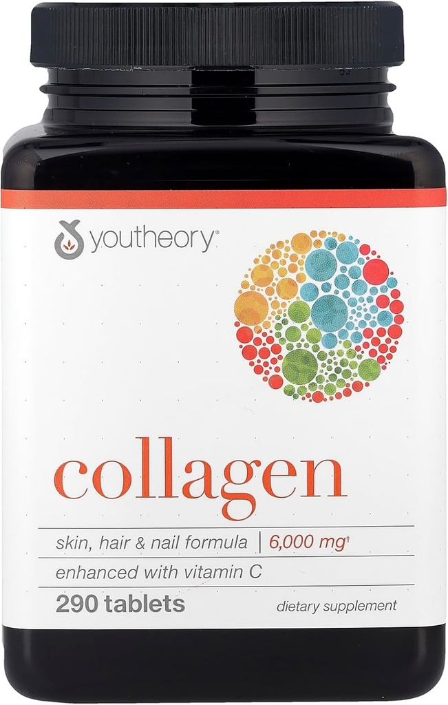 Youtheory Collagen Advanced with Vitamin C, 290 Count (1 Bottle)
