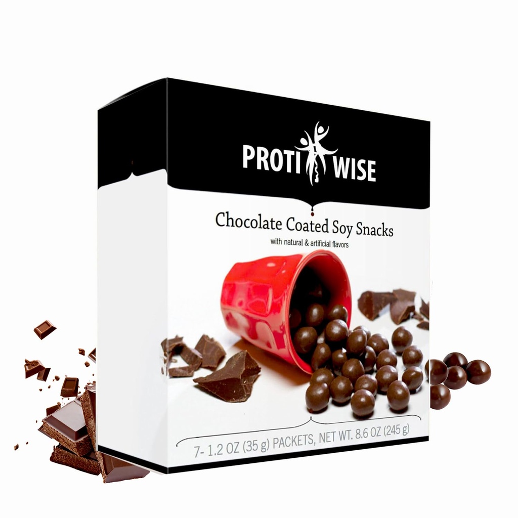 ProtiWise High Protein 15g Soy Snacks | Chocolate | 7/Box | Weight Loss, KETO Diet Friendly, Hunger Control Snack | Low Fat, Low Calorie, Low Sugar