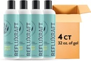 Acid Reflux Therapy, Organic Alginate, Rapid & Long Lasting Gerd, LPR & Digestion Symptom Support, Zero Sugar, Gluten Free, Low Sodium, Lemon Ginger, 47 Gel Servings Per 8 OZ Bottle, 4 Pack