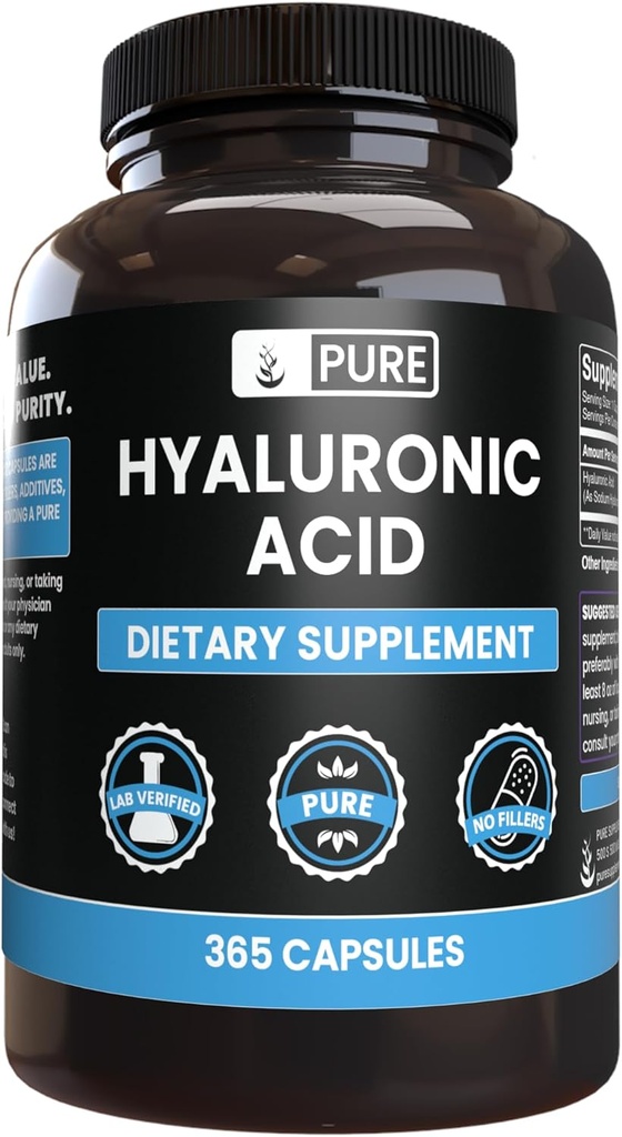 Pure Original Ingredients Hyaluronic Acid (365 Capsules) No Magnesium Or Rice Fillers, Always Pure, Lab Verified