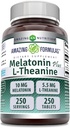 Amazing Formulas Melatonin Plus L-Theanine 10 mg Tablets Supplement | Non-GMO | Gluten Free | Made in USA (10 mg, 250, Count)