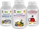 ANDREW LESSMAN 3 Product Eye Health Bundle - 360 Softgels Each of Ultimate Eye Support, Maximum Essential Omega-3 and Complete Tocotrienols. Promotes and Supports Eye Health.