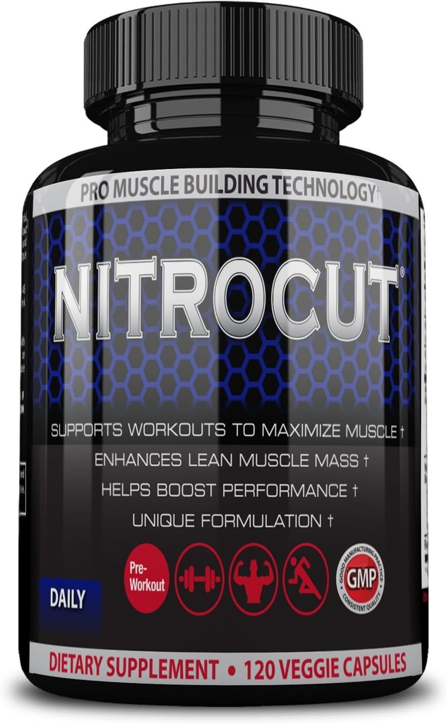 Pre Workout Supplement -120 Capsules - Nitric Oxide Supplements - l arginine - l citrulline - Premium Ingredients - Increase Blood Flow - Boost Muscle Growth