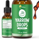 Yarrow Herb Tincture, Organic Yarrow Extract Liquid, 98% Absorption, Vegan, Gluten Free, Non-GMO, Alcohol Free- 1 Fl Oz