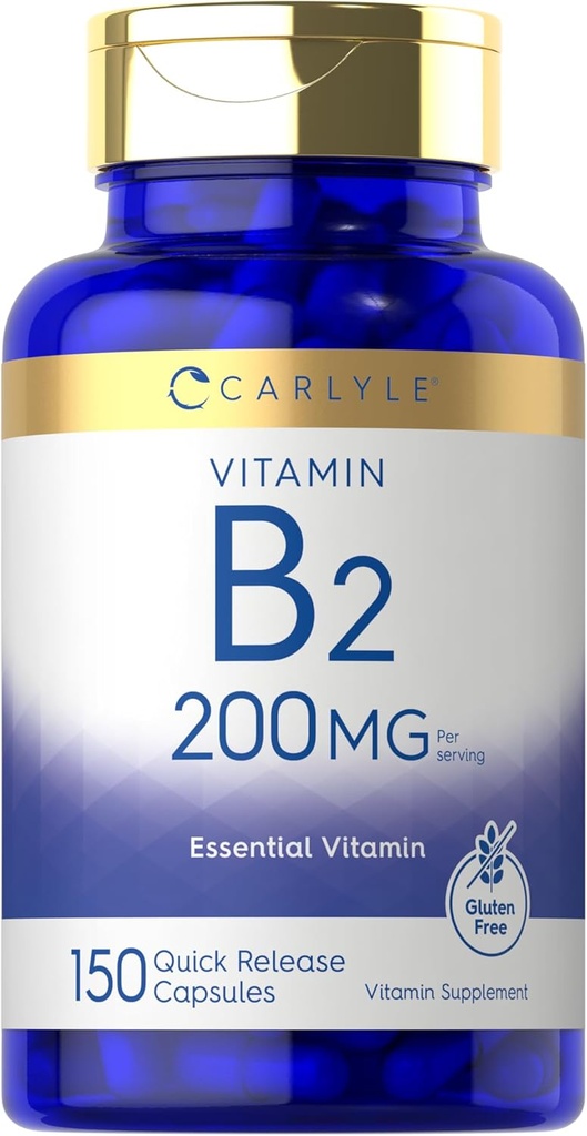 Carlyle Vitamin B-2 | Riboflavin | 200mg | 150 Count | Vegetarian, Non-GMO & Gluten Free Essential Supplement