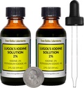 Lugol's Iodine / 2% Solution / 4 Oz in Two Amber Glass Bottles/Free Droppers/USA