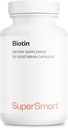 Supersmart - Biotin 10,000mcg / 10g per Day (High Potency) - Vitamin B7 Biotin Supplement - Healthy Hair, Skin & Nails | Non-GMO & Gluten Free - 120 Vegetarian Capsules