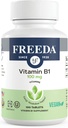 Freeda Vitamin B1 Thiamine 100mg - Supports Energy Metabolism, Nervous System Health - Kosher, Vegan, Gluten Free - Thiamin HCl 100 mg Vitamin B 1 - Pure Vit B1 Vitamin Thiamine B1 Supplement (100 Ct)