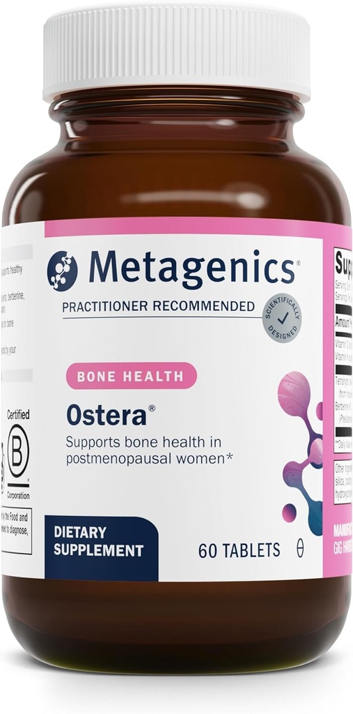 Metagenics Ostera - Healthy Bone Remodeling* - Bone Support Supplements for Women* - with Vitamins D & K, Berberine Hydrochloride - Gluten-Free - for Postmenopausal Women - 60 Tablets
