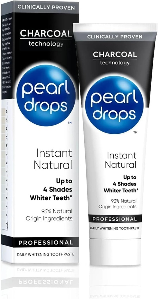 Pearl Drops Instant Natural White Activated Charcol 75ml