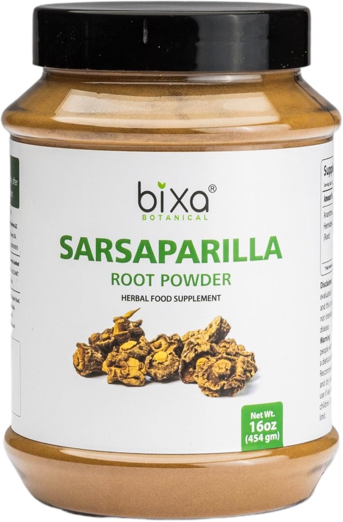 bixa BOTANICAL Sarsaparilla Root Powder | Hemidesmus Indicus (Anantmool) | Ayurvedic Herbal Supplement |Gluten Free, Non-GMO, Steam Treated, Vegan, 100% Pure,140+ Years of Herbal Heritage |1 lb/16oz