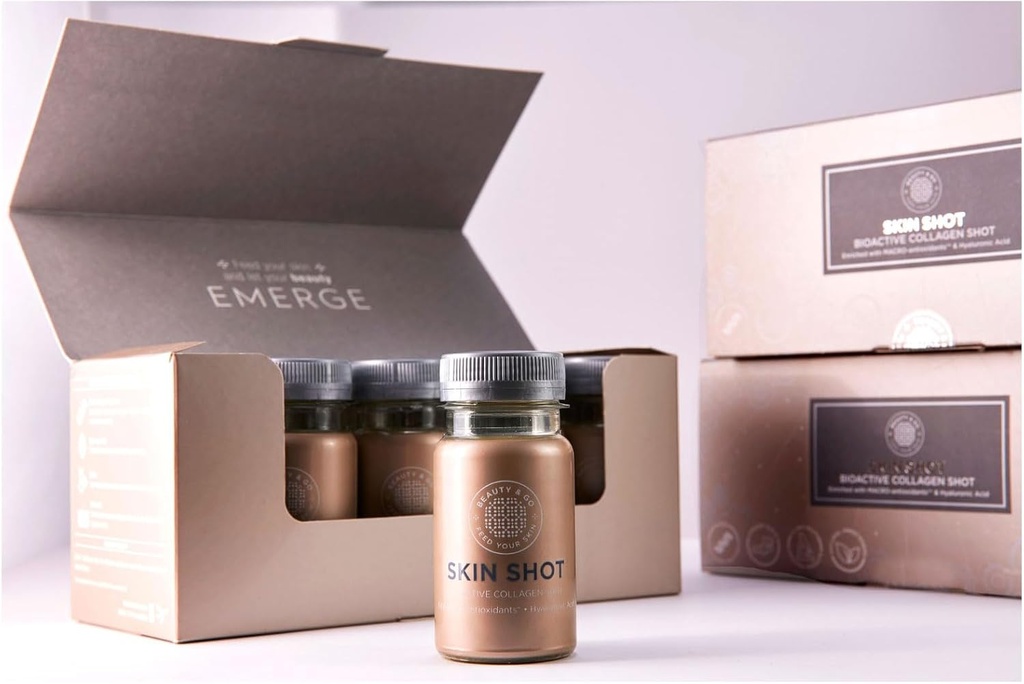 Beauty&Go Skin Shot - 30 Bottles x 100ml - 30-day Treatment - Liquid Collagen Supplement - Anti-ageing Beauty Drink Collagen 5000 mg, Hyaluronic Acid, Biotin, Niacin, Antioxidants, Vitamins, Minerals.