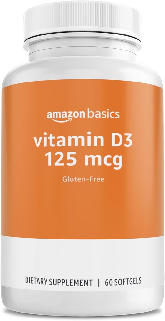   Basics - Vitamin D3, 125 mcg, 60 Softgels (1 per serving), Gluten Free