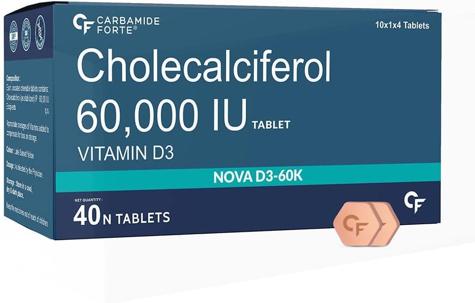 Vitamin D3 60000 IU - Chewable Cholecalciferol Vitamin D Supplement for Women & Men - 40 Tablets
