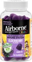 Airborne Kids Elderberry + Zinc & Vitamin C Gummies, Kids Immune Support with Powerful Antioxidants VIT D & E - 50 Gummies, Elderberry Flavor