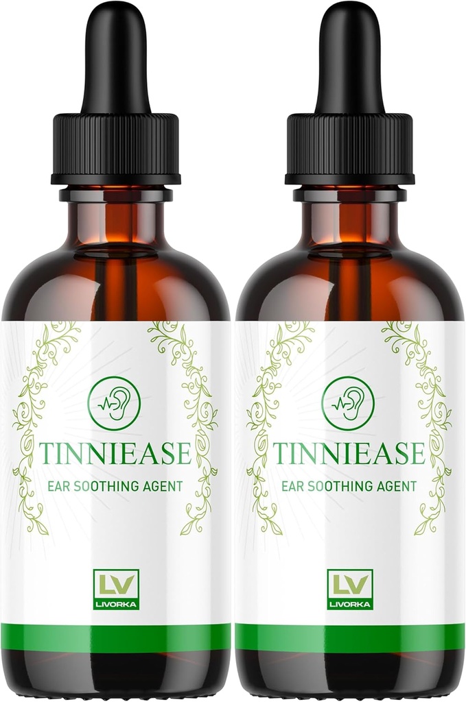 LIVORKA (2 Pack) Tinniease Drops, Tinniease Drops for Hearing Support, Tinni Ease Drops, Tinniease Ear Drops, 2 Bottles for 60 Days